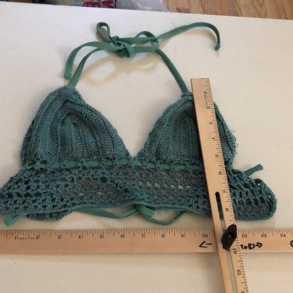 Xhilaration Green crochet size XS adjustable halter / swim top - Picture 9 of 11
